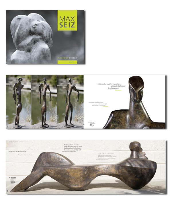 Titelmotiv und Innenseiten Kunstband Max Seiz